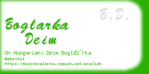 boglarka deim business card